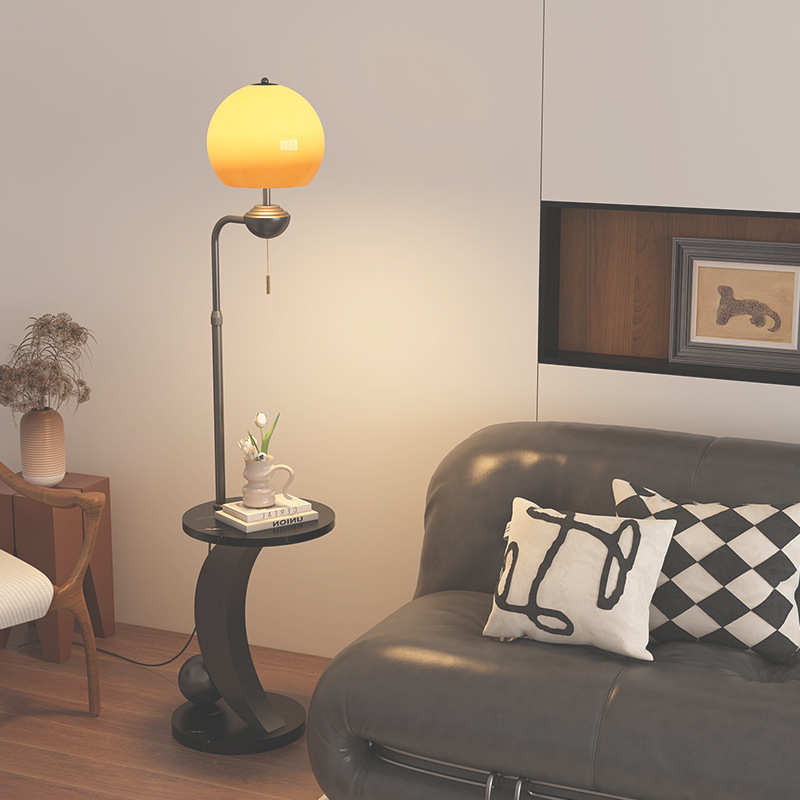 北欧落地灯简约现代客厅卧室床头网红ins风带桌置物茶几立式台灯