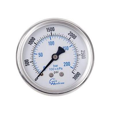 60mm轴向耐震充油压力表，200bar轴向不锈钢压力表厂家直销