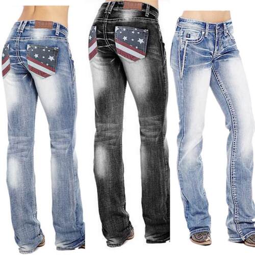 Ladies' jeans look slim, plus size denim women's pants,