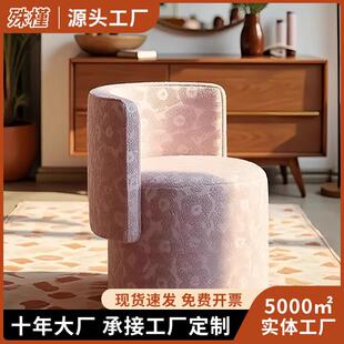中古风轻奢高级感梳妆凳卧室化妆椅单椅复古设计师款休闲椅靠背椅