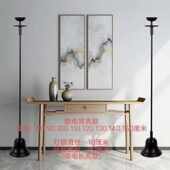 复古铸铁烛台油灯摆件仿古铁艺民俗落地禅意民宿茶室酒店落地灯