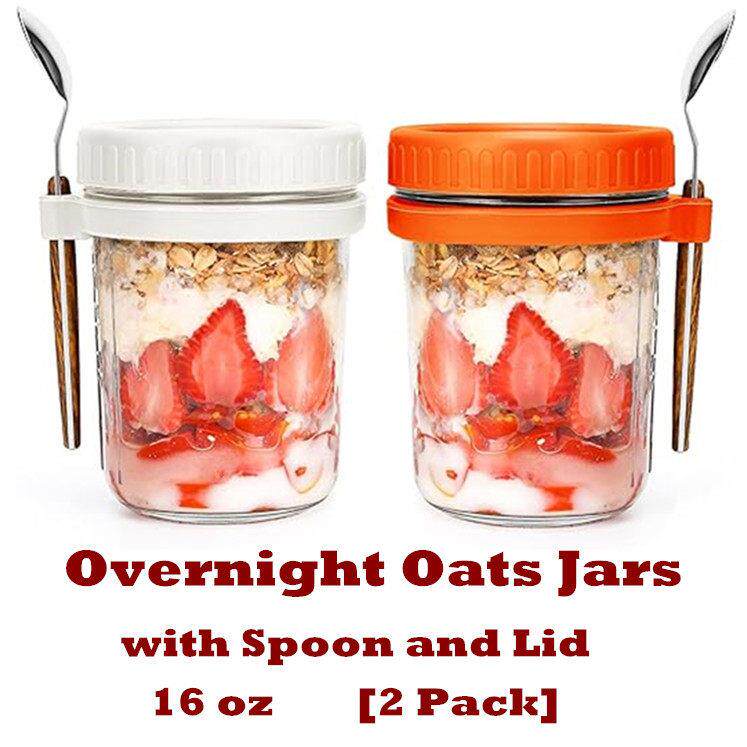 Overnight Oats Containers Oatmeal Mason Jars Go Container - 实物图