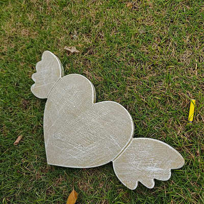 装饰动物新品树脂花园雕塑摆件墓碑心形宠物庭院双翅纪念碑狗