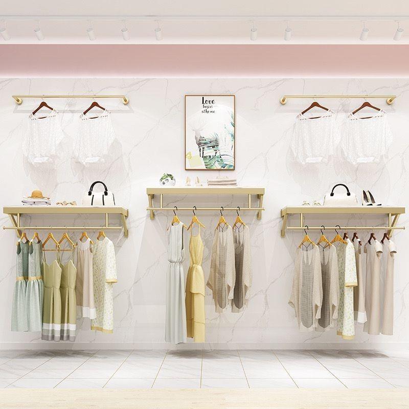 男女服装店上墙服装架壁挂式服装展示架童装店墙壁装修货架