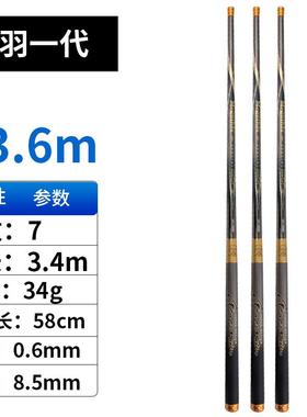 正品新款手 竿6碳素短节鱼竿3.6. 4.55.4 .3 72米超细溪流竿