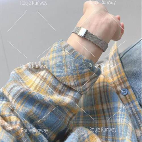 法式Rouje Runway格子衬衫外套女高级感宽松长袖叠穿衬衣外搭上衣