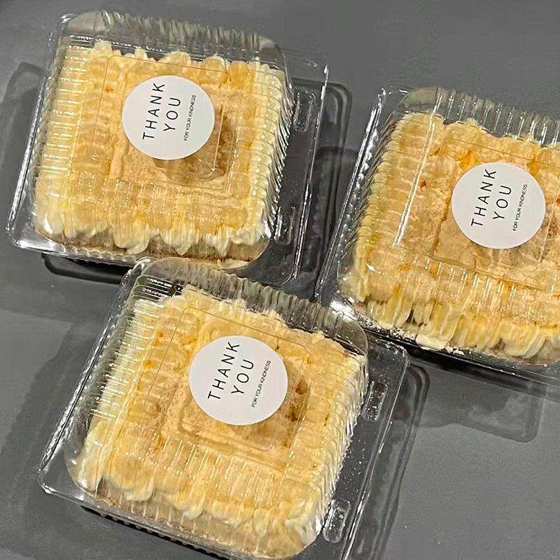 老奶油蛋糕打包盒淡奶小方盒西点盒透明一次性塑料盒商用吸塑盒子