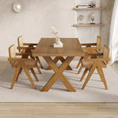 组合宿餐厅餐桌长方形餐桌寂酒店实木脚椅侘民客厅x风桌椅家用