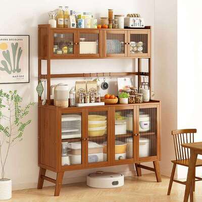 奢餐层边柜简易餐具柜子一体靠墙高柜家用落地带轻多茶6284门水柜