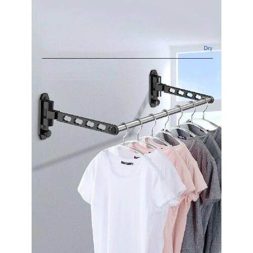 Folding Clothes Hanger Wall Mount Cloth Drying Rack Space