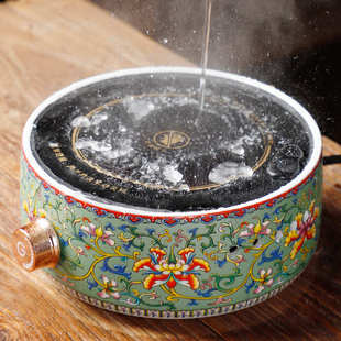 珐琅彩电陶炉耐高温玻璃煮茶壶整套烧水自动煮茶炉家用围炉煮茶器
