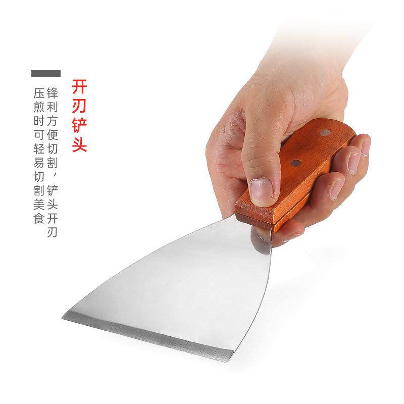 三角形不锈钢铁板烧煎铲多用牛扒手抓饼铲子餐厅铁板烧料理工具