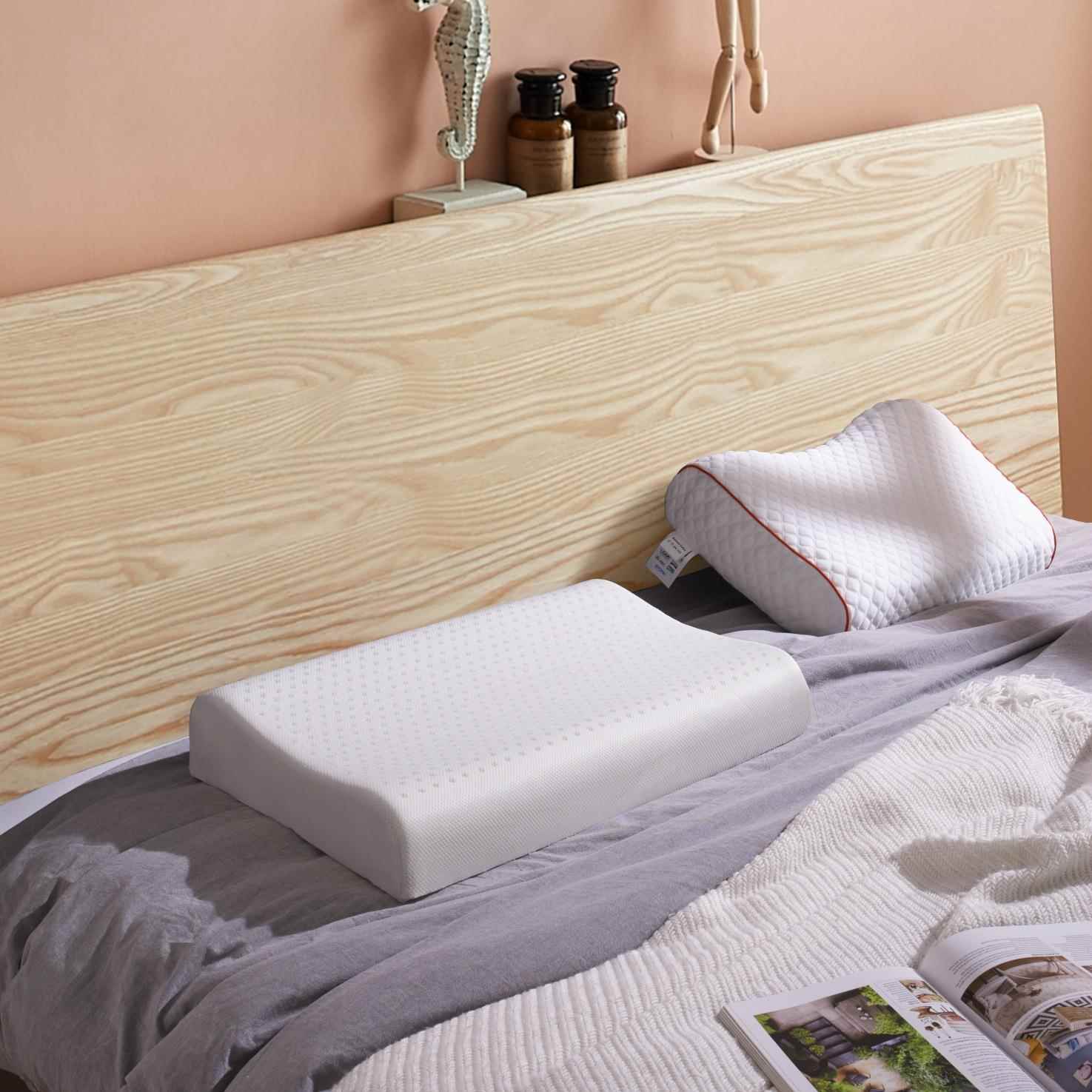 天然乳枕胶枕头原泰33707国装进钢印护颈厂家成人波浪形亲肤面口