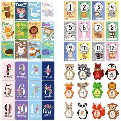 12 Pcs Month Sticker Baby Photography Milestone Memorial Mon
