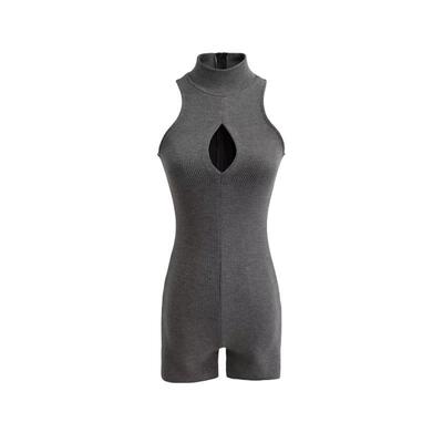 Stand up collar, two in one, chest hollow out sleeveless