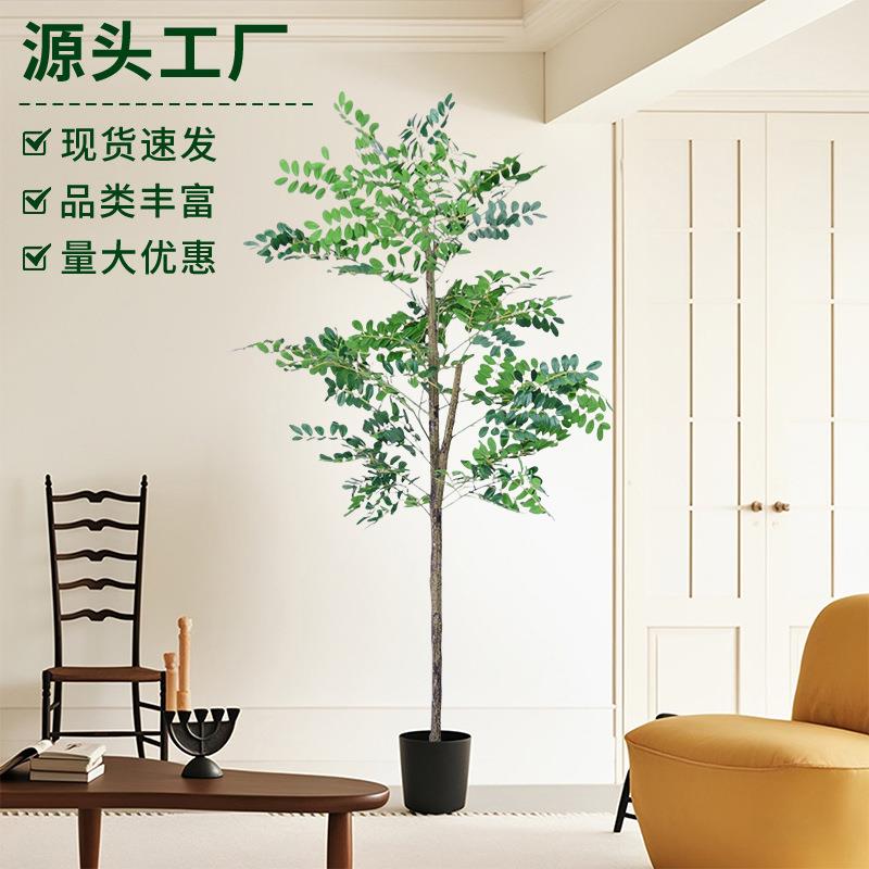 仿真绿植榆钱树榕树金钱树盆栽室内北欧风高端造景摆件客厅景观