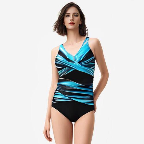 Women'S Gradient Color Cross-Back Strap Swimsuit, Stylish