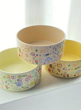 Graffiti cute cat bowl ceramic water bowl dog food bowl