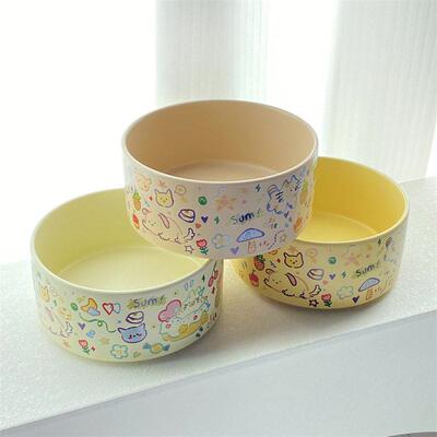 Graffiti cute cat bowl ceramic water bowl dog food bowl