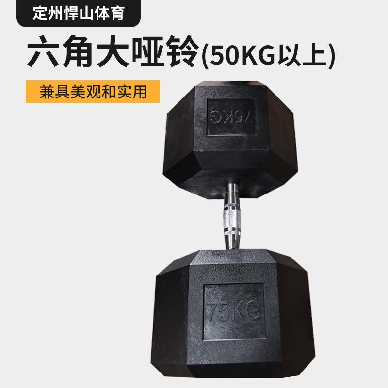 纯铁质六角哑铃男士健身房家用专业实心铸铁纯钢女电镀金属大重量