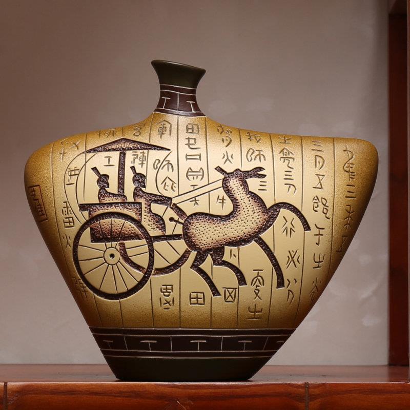 新中式仿古风陶瓷入户进门玄关隔断书柜博古架办公室小摆件装饰品