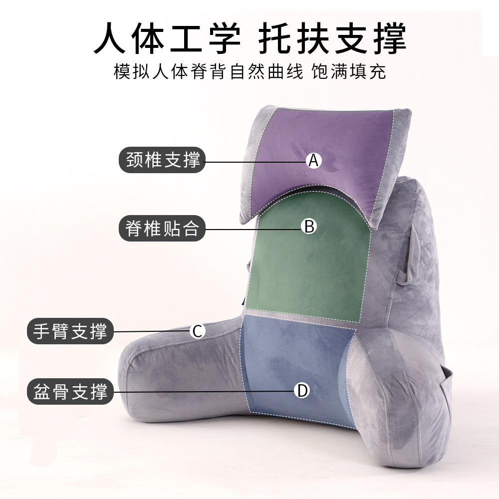 水晶绒大号阅读枕亲肤透气护腰喂奶侧睡枕床上沙发上靠枕