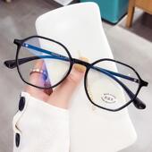 高档防蓝光镜框女素颜神器射近显脸小平光镜韩视版 潮多边形眼抗辐