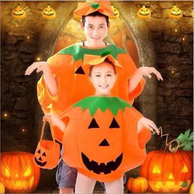 Halloween Pumpkin Costume Adult Kids Stage Outfit School