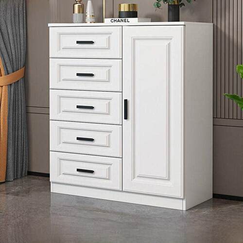 实木五斗柜储物柜客厅小公寓抽屉式五斗柜储物柜五斗柜卧室带门柜