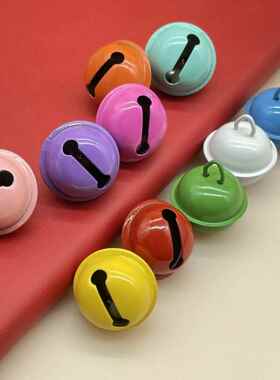 22mm糖果色铃铛圣诞配件diy饰品挂饰彩色金属烤漆一字铃铛钥匙扣