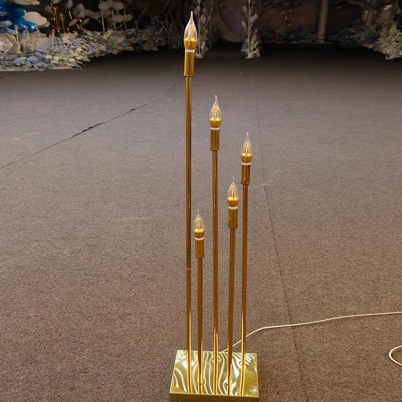 婚庆道具路引金色电镀铁艺芦苇路引灯婚礼堂舞台场地布置道具摆件