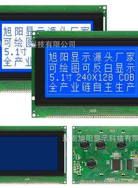 5.1DS40128-4蓝C屏5V液晶屏中文字库LCD显示RA69263寸或SKGU6963