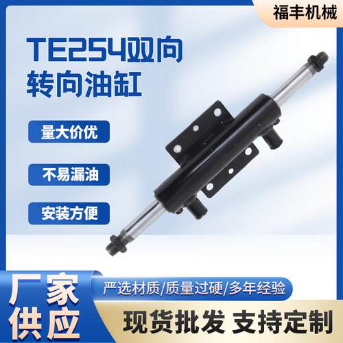 TE254双向转向油缸总成挖掘机中置双向双头高品质不锈钢液压油缸
