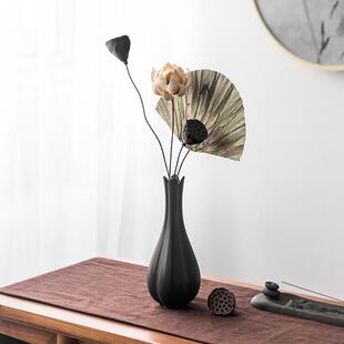 新中式陶瓷花瓶水仙瓶复古禅意插干花客厅玄关电视柜办公室摆件