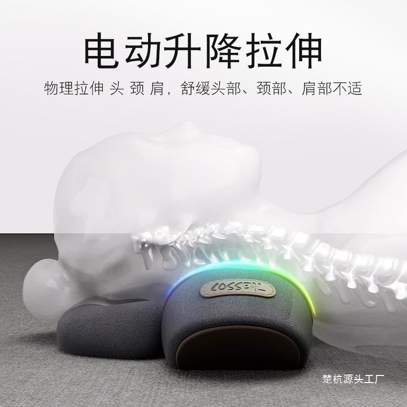 跨境颈椎枕头护劲椎睡觉按摩脊椎非牵引加热敷修护圆柱护颈枕