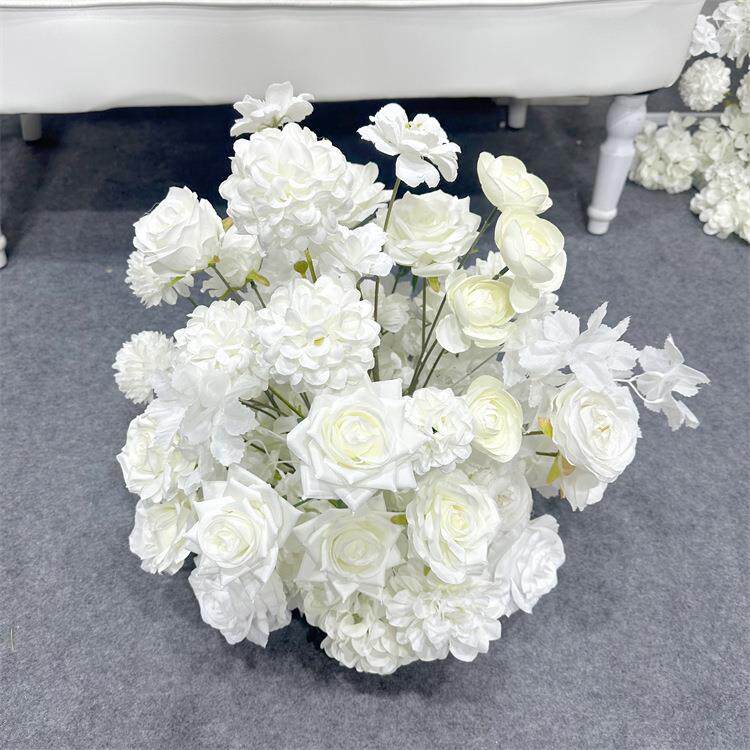 新款婚礼入场花柱仿真花婚庆橱窗展区花艺布置摆件