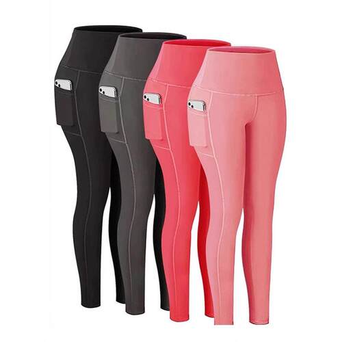 6pcs High Waist Cropped Leggings with Pockets for Women 78