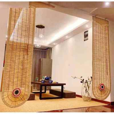 罗马式竹帘窗帘卷帘中式复古禅意芦苇帘子装饰草帘子隔断遮阳帘