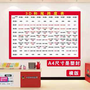 福彩3D和尾跨度表福利彩票投注站彩票店防水3D资料自粘彩票走势图