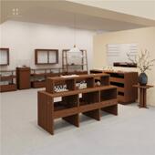 复古饰品展示架流水台中岛货品架置物架靠墙收纳柜展台首饰陈列架