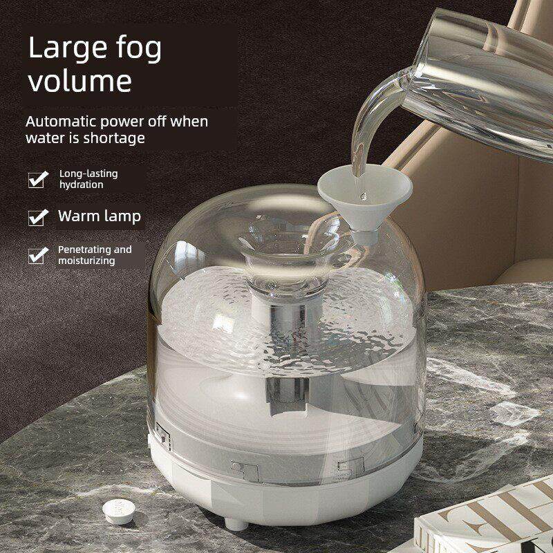 智能彩光釉面艺术加湿器创意加湿器大喷雾家用桌面加湿器