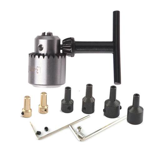 精密JT0钻夹头0.3-4mm/6.5mm连接轴6.35电机杆配件吊磨小电钻台磨