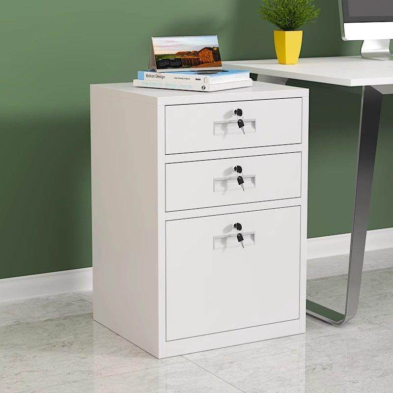 钢制桌下铁皮文件柜动带料锁资屉收QGQ纳柜床头柜家用活抽办公室