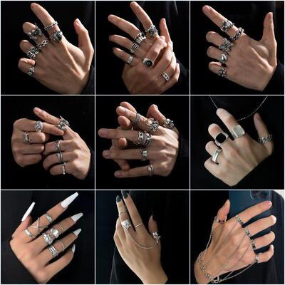 European and American trend skull serpentine ring欧美潮戒指