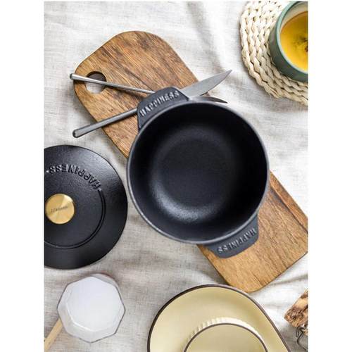 小幸福饭釜锅无涂层不生锈珐琅锅家用多功能锅迷你单人锅煮粥汤锅