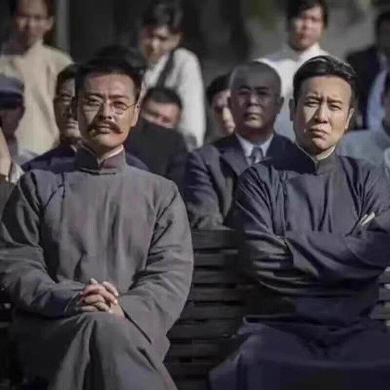 粗布长衫男民国服装相声服中式长袍马褂唐装古装长褂古风伴郎大褂