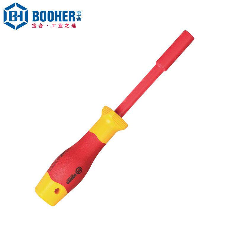 宝合Booher 0214024双色绝缘批头螺丝批1/4"x100MM手动螺丝批套装