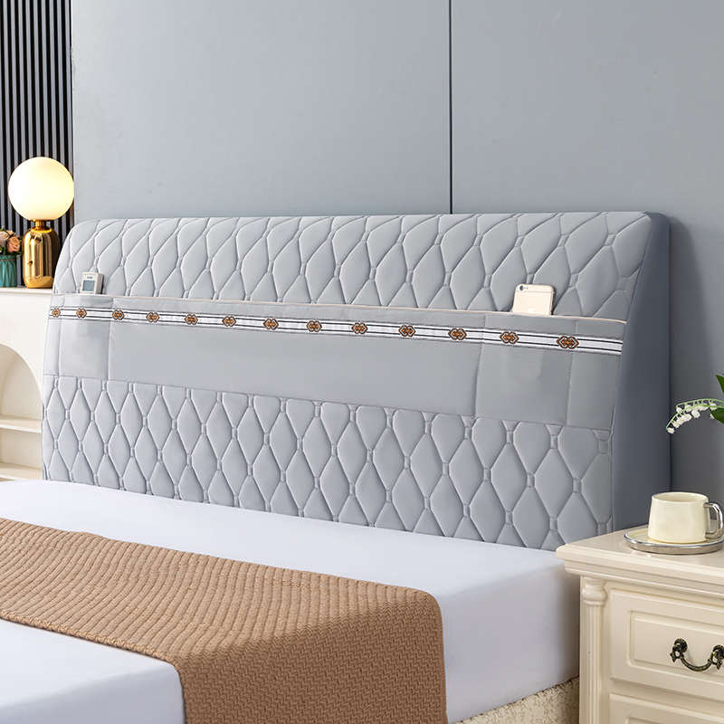 布艺全包床头罩套北欧风床头保护套木床头罩软包弹力夹棉床头套罩