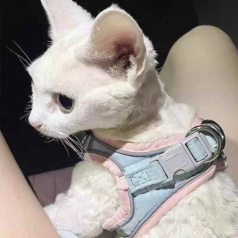 牵引绳猫咪衣服外出遛猫专用背心式胸抱婴袋宠物防挣脱神器小型犬