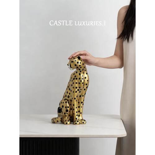 侘意思 leopard《金钱豹》招财摆件北欧轻奢装饰设计师臻选家居